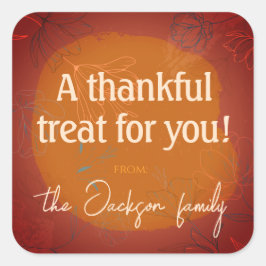 Thankful Treat Sticker -Autumn Warmth Fyrkantigt Klistermärke