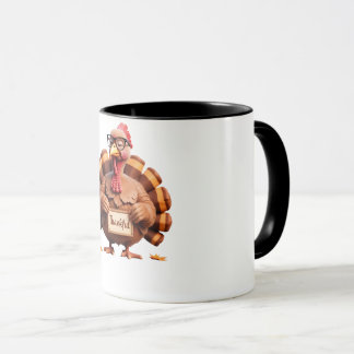 Thankful Turkey Design – Funny Holiday Art Mugg