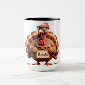 Thankful Turkey Design – Funny Holiday Art Mugg