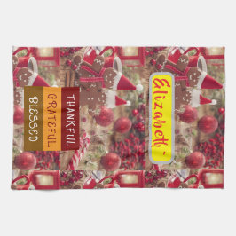 "Thankful & Twinkling: Personalized Holiday Cheer  Kökshandduk