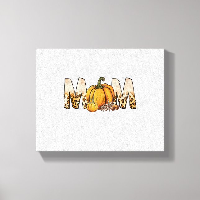 Thankgiving Mamma Pumpkin Leopart Canvastryck (Framsida)