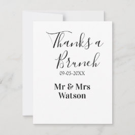 Thanks a brunch post wedding name date simple  anteckningskort