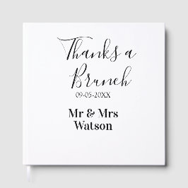 Thanks a brunch post wedding name date simple  gästböcker
