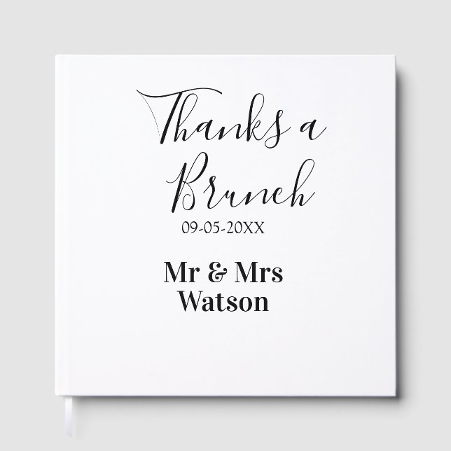 Thanks a brunch post wedding name date simple  gästböcker (Framsida)