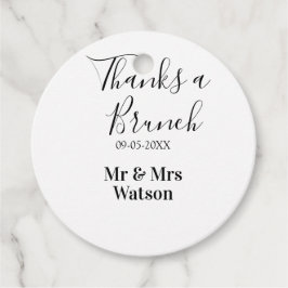 Thanks a brunch post wedding name date simple  gåvor etiketter