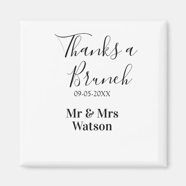 Thanks a brunch post wedding name date simple  magnet (Framsidan)