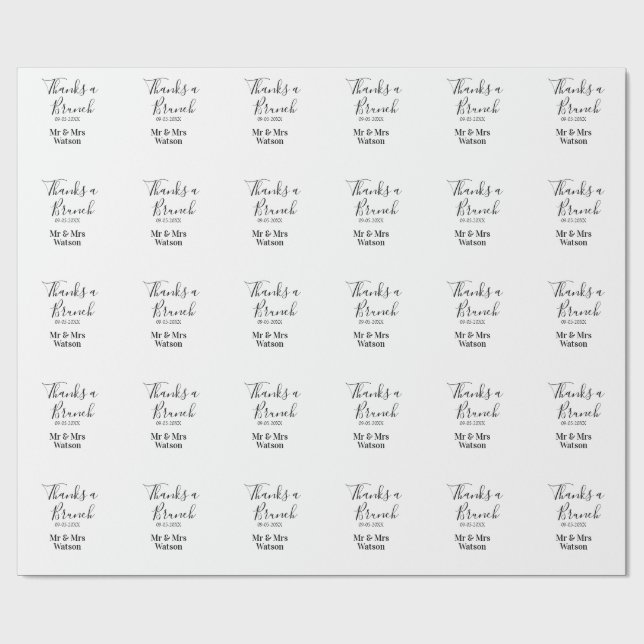 Thanks a brunch post wedding name date simple  presentpapper (Platt)