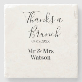 Thanks a brunch post wedding name date simple  stenunderlägg