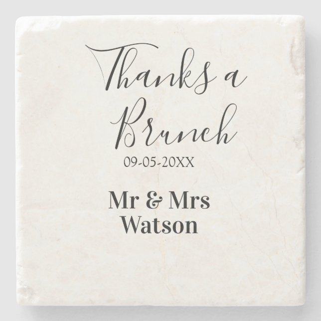 Thanks a brunch post wedding name date simple  stenunderlägg (Framsidan)