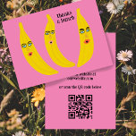 THANKS A BUNCH FUNny Bananas ORDER TACK QR Visitkort<br><div class="desc">Kolla in den här söta och färglösa konsten, hand som jag gör åt dig! Lägg till din egen text längst fram och bak på det här roliga tackkortet. Perfekt att inkludera med kundorder. Lägg till din egen text på baksidan och din egen webbplats i QR-koden. Allt är fullt anpassade. Du...</div>