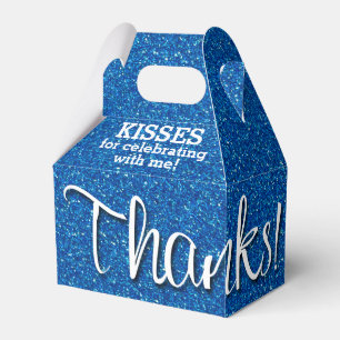 THANKS Blue Faux Glitter Presentaskar