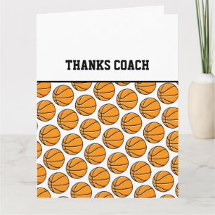 THANKS COACH Basketball Team Orange Black White Kort