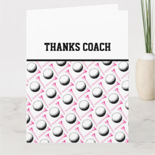 THANKS COACH Dam Golf Team Rosa Black White Kort
