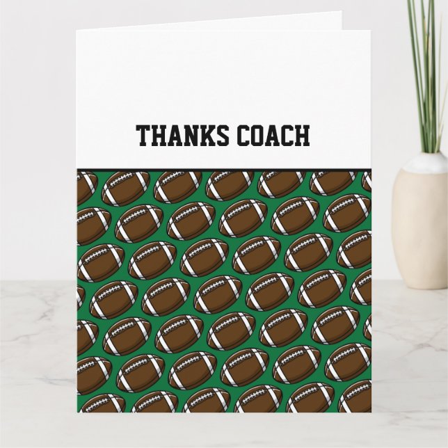 THANKS COACH Football Team Sports Grönt Brown Roli Kort (Framsida)
