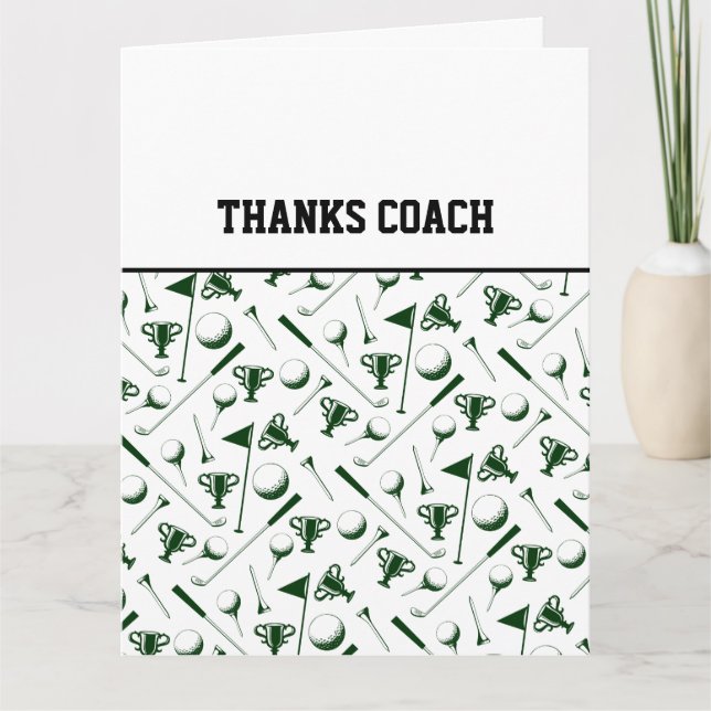 THANKS COACH Golf Bollar Team Grönt Black Kort (Framsida)