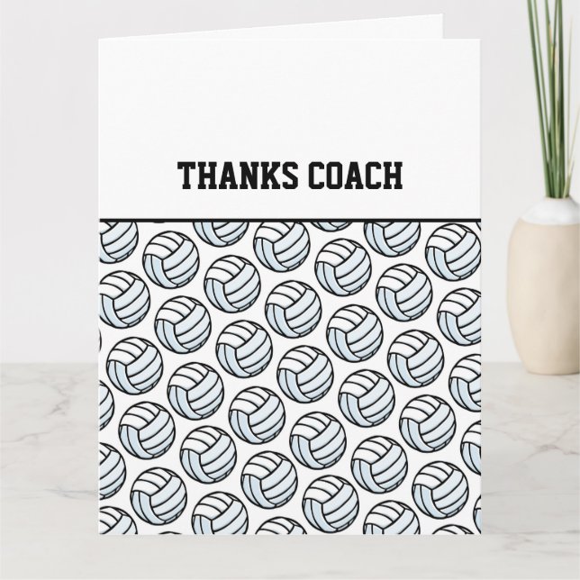 THANKS COACH Volleyball Team Sports White Black Kort (Framsida)