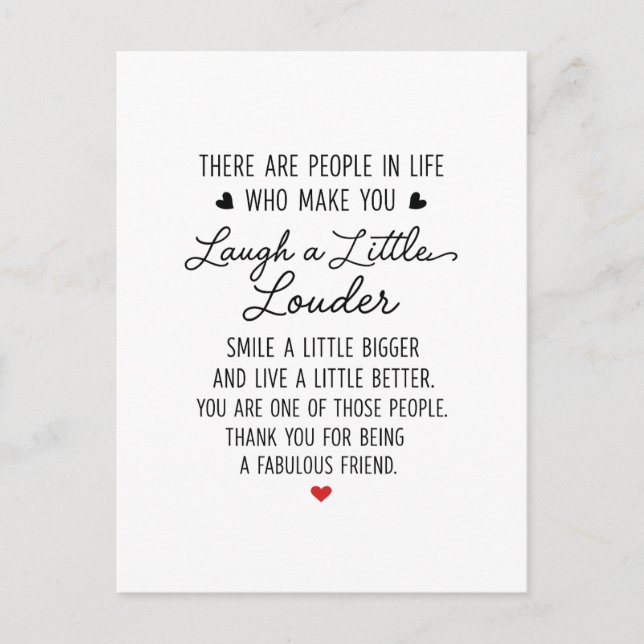 Thanks for being a fabulous friend vykort (Framsida)