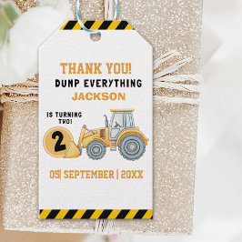 "Thanks for Building Memories –Construction Party Presentetikett
