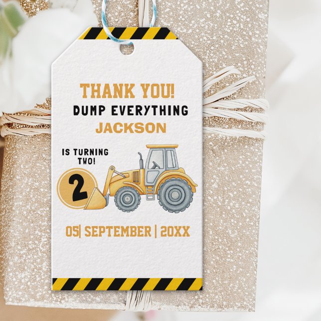 "Thanks for Building Memories –Construction Party Presentetikett (Skapare uppladdad)