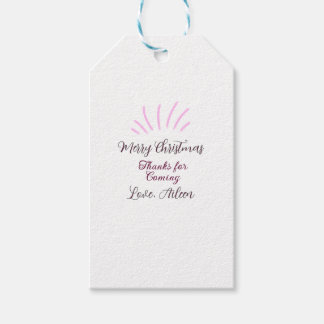 thanks for coming merry christmas holidays pink presentetikett