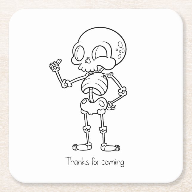Thanks for coming skull underlägg papper kvadrat (Framsidan)