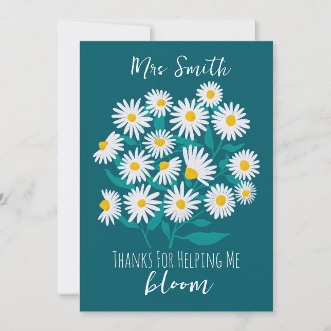 Thanks for Helping Me Bloom Editable Card | White  Inbjudningar (Framsida)