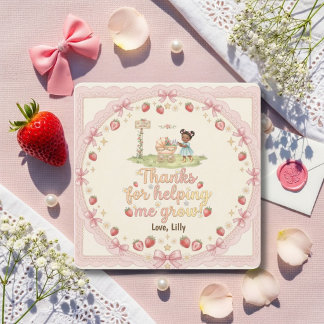 Thanks For Helping Me Grow Black girl Strawberry Tack Kort