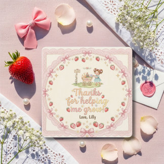 Thanks For Helping Me Grow Brunette Strawberry Tack Kort