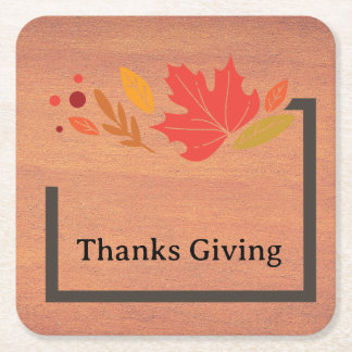 Thanks Giving Underlägg Papper Kvadrat