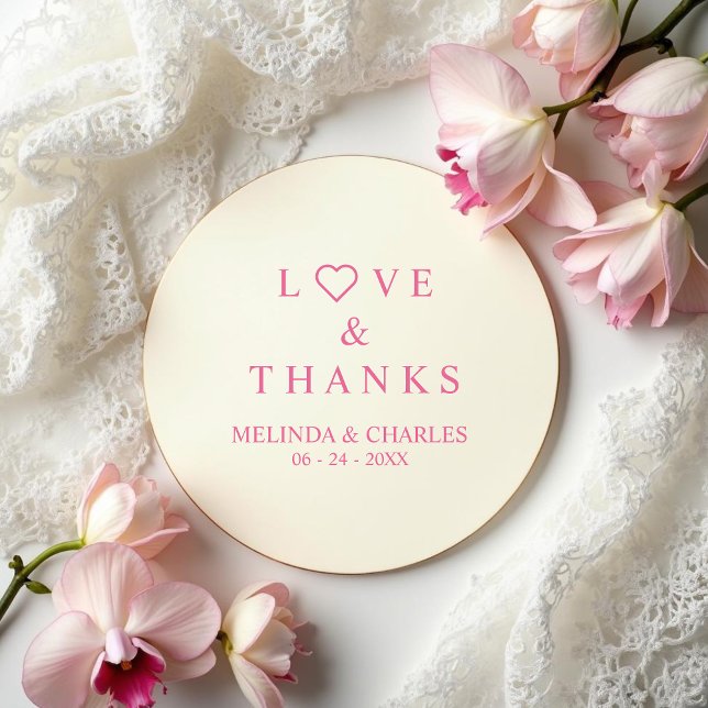 Thanks & Love Quote with heart for Wedding Stämpel (Simple design with Thanks and Love Quote with hearts for all your wedding elements.)