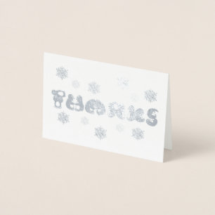 THANKS Penguin Tack Winter Helgdag Snowflake Folierat Kort