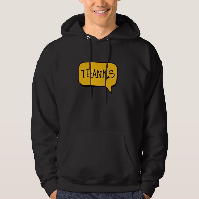 thanks text hoodie (Framsida)