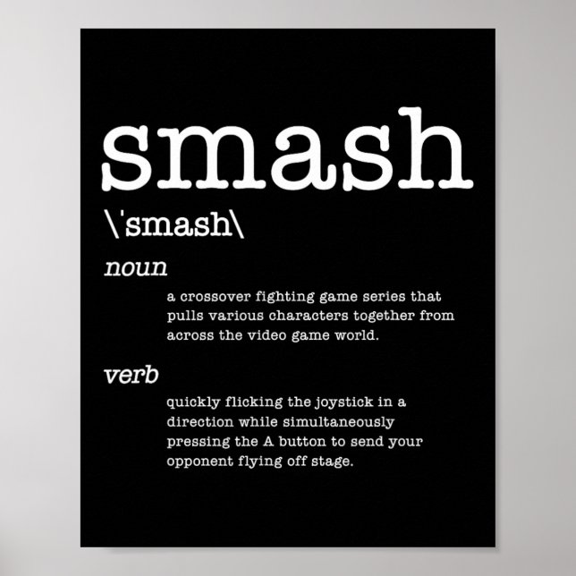 Thanks Videogames Smash Definition Video Game  Poster (Framsidan)