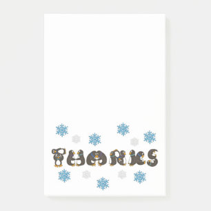 THANKS Winter Snö Penguin Tack Post sitt Post-it Block