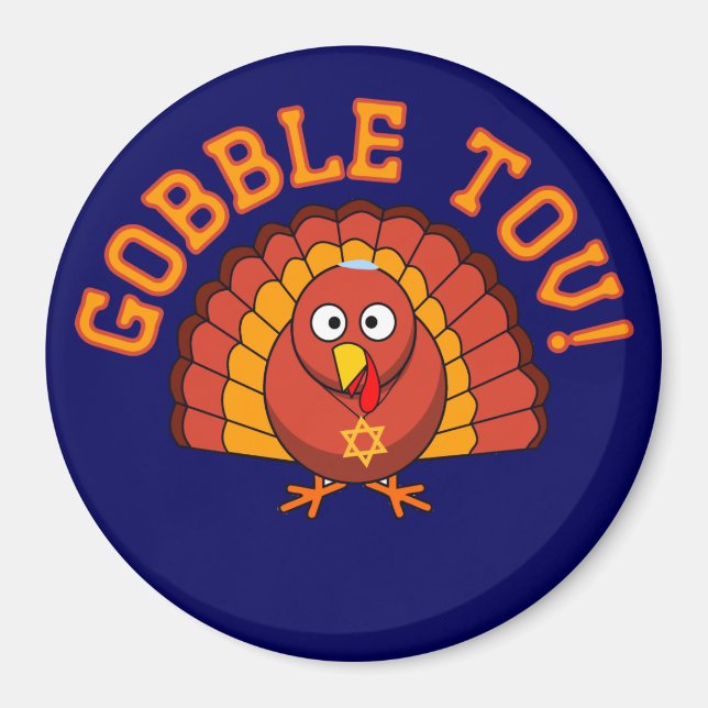 Thanksdiskukah Gobble Tov Turkey Magnet (Framsidan)