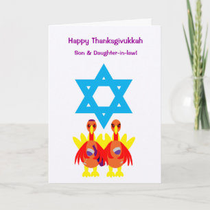 Thanksdiskukkah Funny Turkey Vin Greeting Card Helgkort