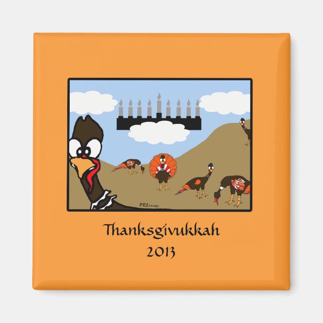 Thanksdiskukkah Scene Magnet (Framsidan)