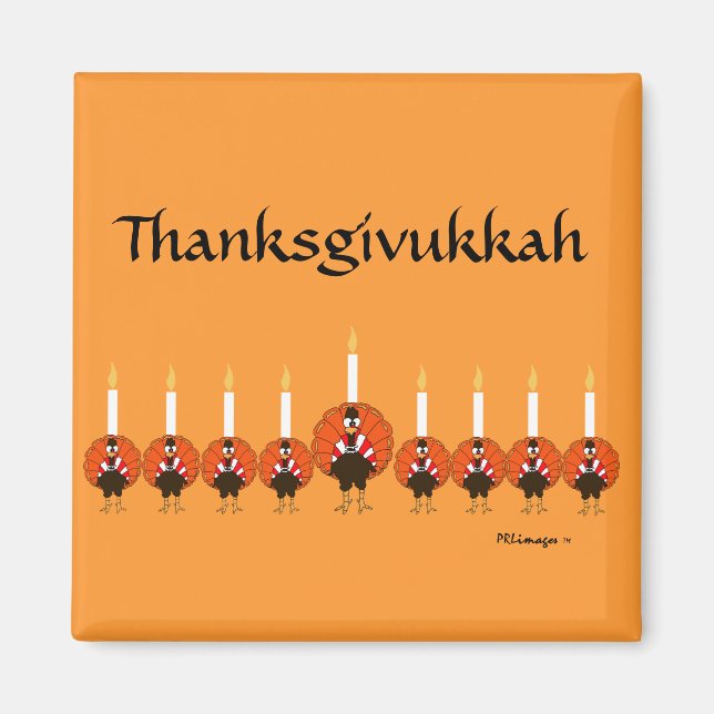Thanksdiskukkah Turkey Menorah Magnet (Framsidan)