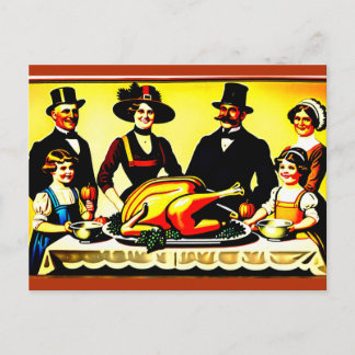 Thanksgiving 1910-talets familjeminnor Porträtt Helg Vykort
