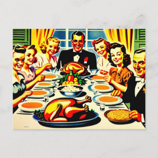 Thanksgiving 1950-talet Stil Helg Vykort