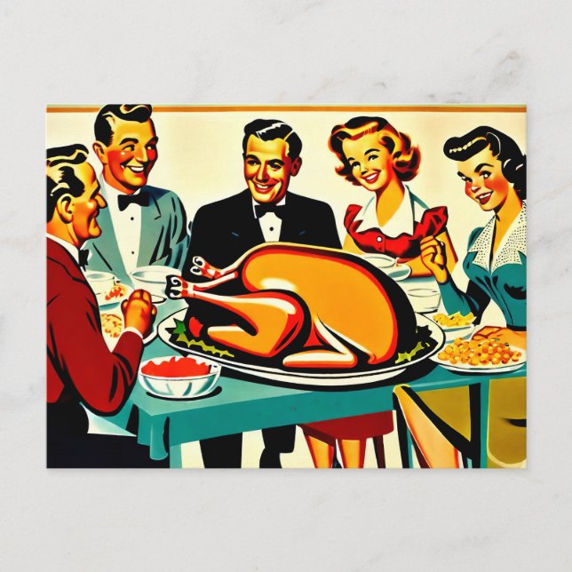 Thanksgiving 1950-talet Stil hemma Helg Vykort (Framsida)
