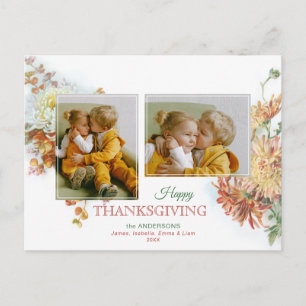 Thanksgiving 2-foto för höst färger Blommigt Vykort