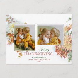 Thanksgiving 2-foto för höst färger Blommigt Vykort