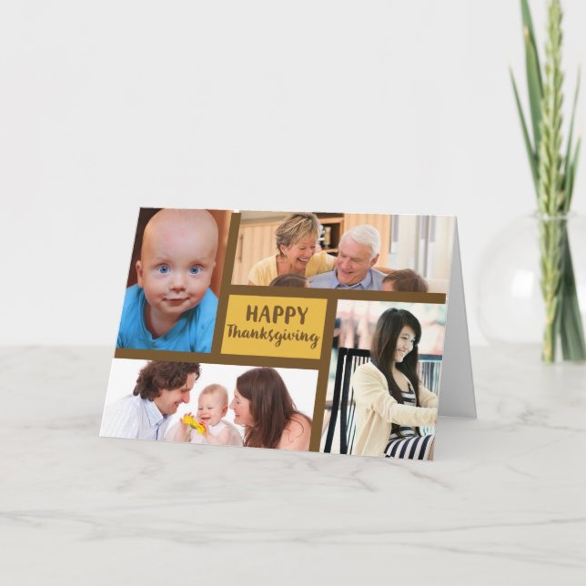 Thanksgiving 4 Fotokort Anpassade Kort (Framsida)