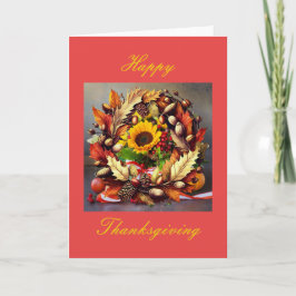 Thanksgiving, 5-tums x 7-tums mappat gratulationsk kort