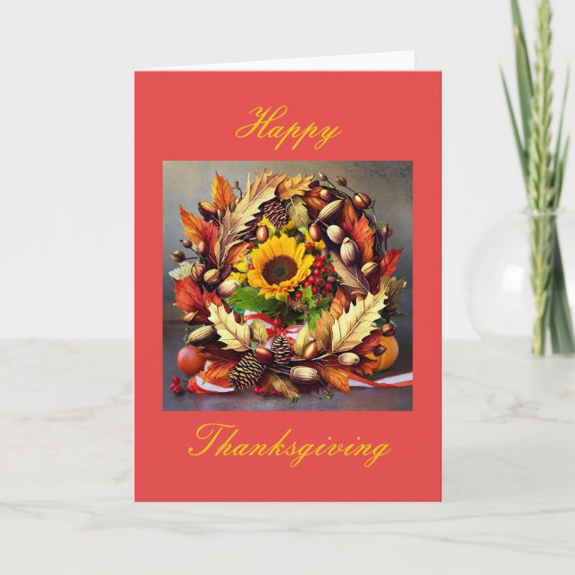 Thanksgiving, 5-tums x 7-tums mappat gratulationsk kort (Framsida)