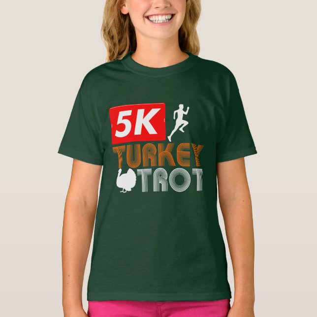 Thanksgiving 5K Turkiet Trot Gag Novelty T Shirt (Framsida)