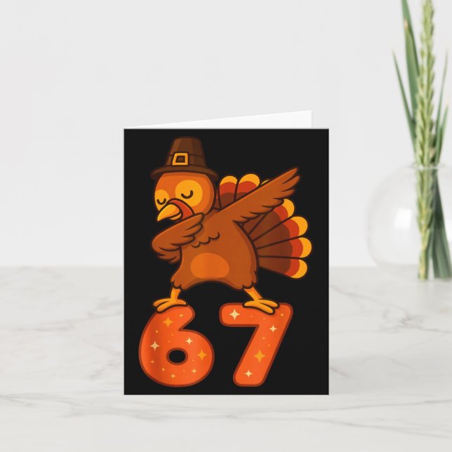 Thanksgiving 67 Meme Six Seven Funny Turkey  Kort (Framsida)