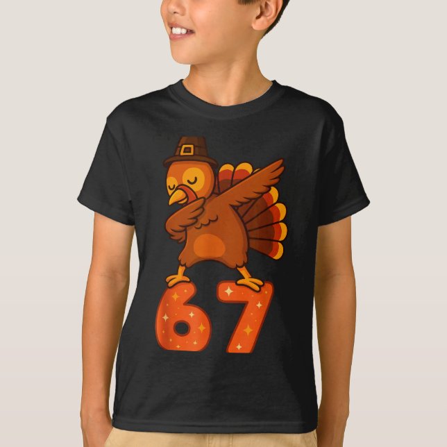 Thanksgiving 67 Meme Six Seven Funny Turkey  T Shirt (Framsida)