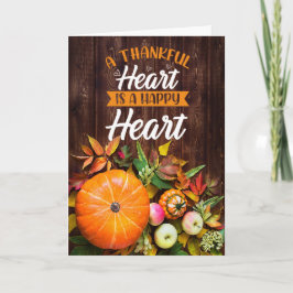 Thanksgiving A Thankful Heart Pumpkin and Gourds Helgkort